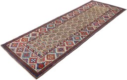 Close-up detail of 1900s Antique Carpets rug from Iran / Persia showing Wool weave