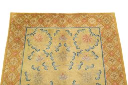 Surface texture of 1920s Antique Carpets rug with natural Wool and intricate pattern