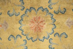 Close-up detail of 1920s Antique Carpets rug from China showing Wool weave