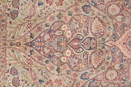 Full view of 1900s Antique Carpets rug from Iran / Persia, 810 × 560 cm in Gray tones