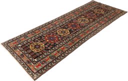 Corner detail of 1900s Antique Carpets rug showing border pattern and Wool pile