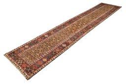 Corner detail of 1880s Antique Carpets rug showing border pattern and Wool pile