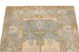 Surface texture of 1920s Antique Carpets rug with natural Wool and intricate pattern