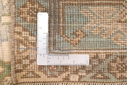 Close-up detail of 1920s Antique Carpets rug from Turkey showing Wool weave