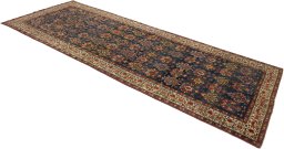 Close-up detail of 1870s Antique Carpets rug from Iran / Persia showing Wool weave