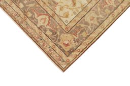 Backside of handmade 1920s Antique Carpets rug showing knot structure and weave density