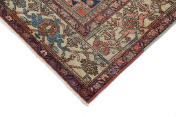 Backside of handmade 1900s Antique Carpets rug showing knot structure and weave density