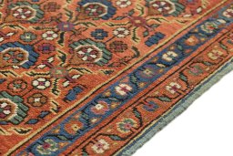 Close-up detail of 1880s Antique Carpets rug from Iran / Persia showing Wool weave