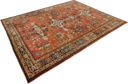 Close-up detail of 1930s Antique Carpets rug from Germany showing Wool weave