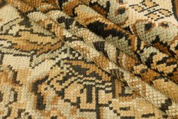 Full view of 1920s Antique Carpets rug from Spain, 586 × 429 cm in Brown tones