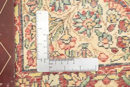Corner detail of 1900s Antique Carpets rug showing border pattern and Wool pile