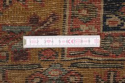 Corner detail of 1880s Antique Carpets rug showing border pattern and Wool pile