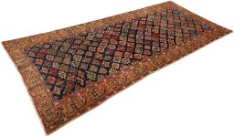 Corner detail of 1880s Antique Carpets rug showing border pattern and Wool pile