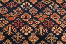 Close-up detail of 1880s Antique Carpets rug from Iran / Persia showing Wool weave