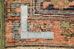 Full view of 1900s Antique Carpets rug from Iran / Persia, 418 × 351 cm in Dark blue tones