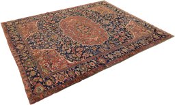 Corner detail of 1900s Antique Carpets rug showing border pattern and Wool pile