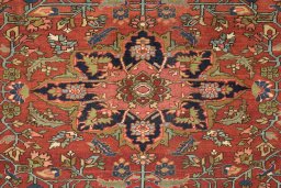 Close-up detail of 1900s Antique Carpets rug from Iran / Persia showing Wool weave