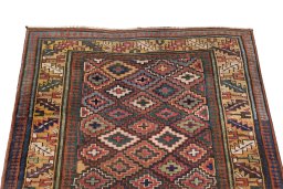 Surface texture of 1880s Antique Carpets rug with natural Wool and intricate pattern