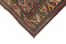 Backside of handmade 1880s Antique Carpets rug showing knot structure and weave density