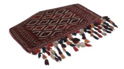 Corner detail of 1920s Antique Carpets rug showing border pattern and Wool pile