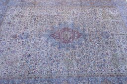 Full view of 1920s Antique Carpets rug from Iran / Persia, 1100 × 800 cm in White tones