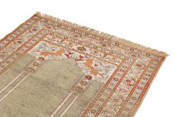 Surface texture of 1900s Antique Carpets rug with natural Silk and intricate pattern