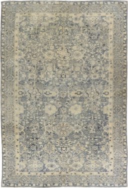 Full view of 1920s Antique Carpets rug from Germany, 279 × 193 cm in Gray tones