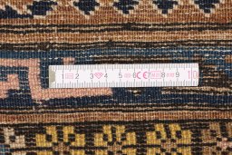 Close-up detail of 1900s Antique Carpets rug from Armenia showing Wool weave