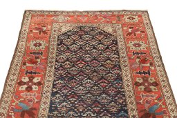 Surface texture of 1880s Antique Carpets rug with natural Wool and intricate pattern