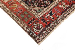 Backside of handmade 1880s Antique Carpets rug showing knot structure and weave density