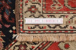Full view of 1880s Antique Carpets rug from Iran / Persia, 318 × 117 cm in Dark blue tones