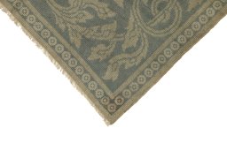 Backside of handmade 1920s Antique Carpets rug showing knot structure and weave density