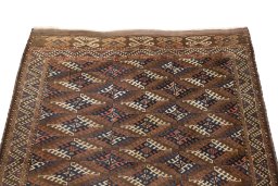 Surface texture of 1900s Antique Carpets rug with natural Wool and intricate pattern