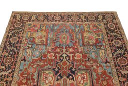 Surface texture of 1920s Antique Carpets rug with natural Wool and intricate pattern