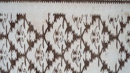 Corner detail of 1920s Kilim Antique rug showing border pattern and Wool pile