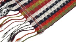 Backside of handmade 1950s Semi-antique Carpets rug showing knot structure and weave density