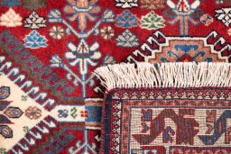 Close-up detail of 1955s Semi-antique Carpets rug from Iran / Persia showing Wool weave