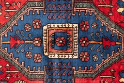 Full view of 1970s Semi-antique Carpets rug from Iran / Persia, 157 × 113 cm in Red tones