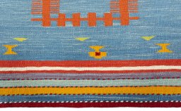 Central medallion detail of New Kilim Sofre rug from Turkey