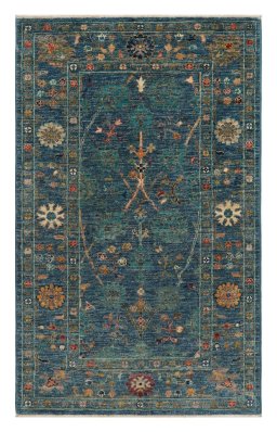 Full view of New Farahan rug from Pakistan, 130 × 80 cm in Blue tones