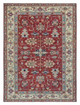 Full view of New Farahan rug from Pakistan, 238 × 172 cm in Red tones