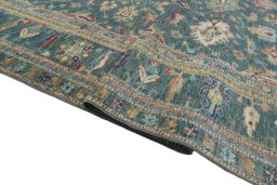 Close-up detail of New Kazak rug from Pakistan showing Wool weave