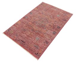 Close-up detail of New Mamluk rug from Pakistan showing Wool weave