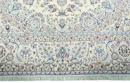 Full view of 2000s Nain rug from Iran / Persia, 354 × 236 cm in Beige tones