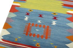 Surface texture of New Kilim Sofre rug with natural Wool and intricate pattern