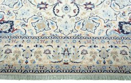 Full view of 2000s Nain rug from Iran / Persia, 345 × 251 cm in Beige tones