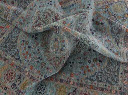 Full view of New Haj-jalili rug from Pakistan, 245 × 202 cm in Blue tones