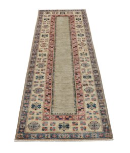 Surface texture of New Kazak rug with natural Wool and intricate pattern