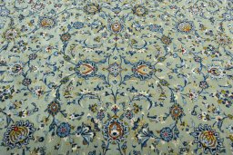 Central medallion detail of 2000s Kashan rug from Iran / Persia