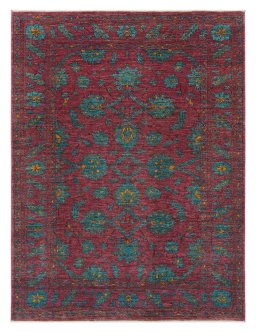Full view of New Farahan rug from Pakistan, 235 × 175 cm in Red tones